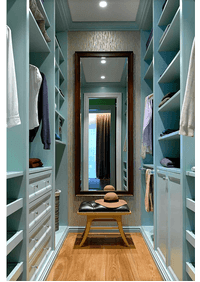 Параллельная гардеробная комната с большим зеркалом Махачкала